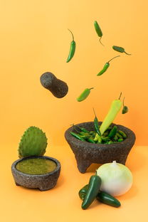 大蒜,辣椒,胡椒,绿色,食品,guyabano,水果,草药,药用,杵,砂浆,厨房 
