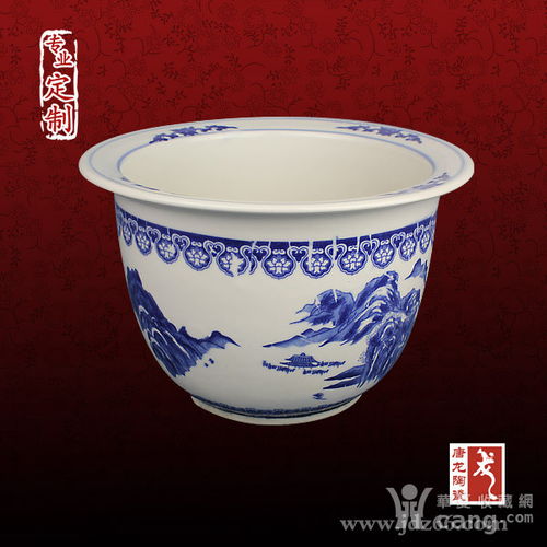家居阳台青花瓷花盆价格,陶瓷花盆定做厂家批发 采购阳台